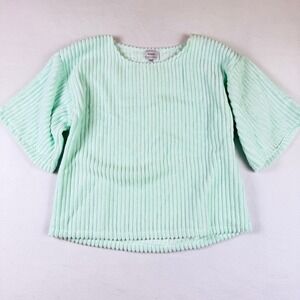 Sabo Ribbed Top Womens XXS Mint Green Chenille Surf Boxy Relaxed Fit Island